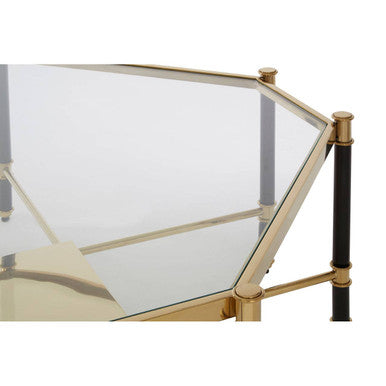 Allessi Silver Metal and Side Table with Black Legs