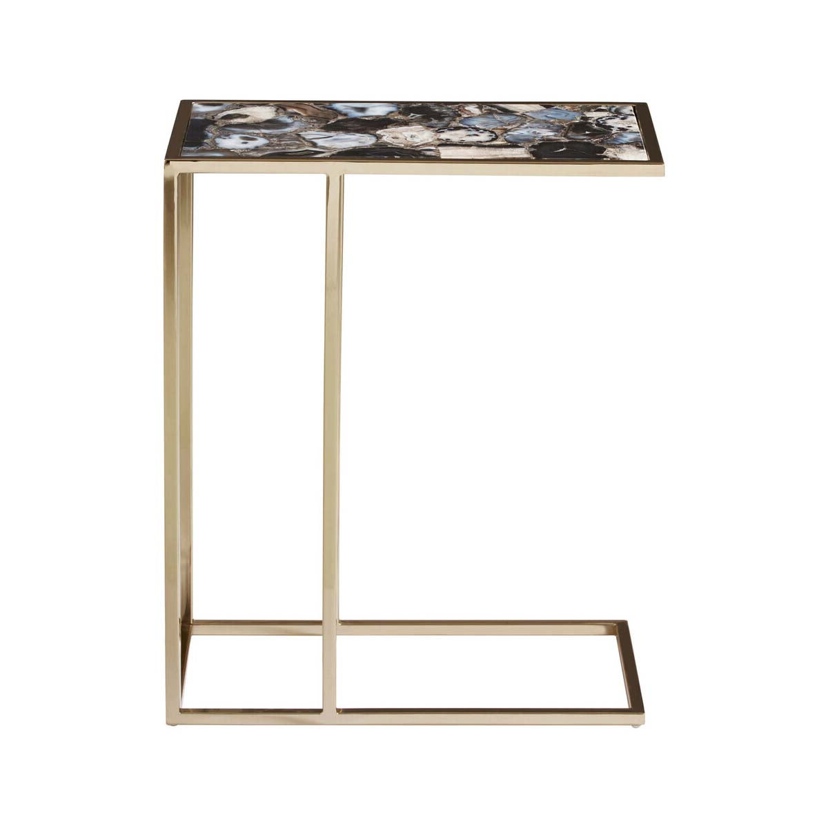 Vita Black And Gold Agate Side Table