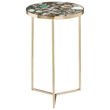 Vita Green Agate Round Side Table