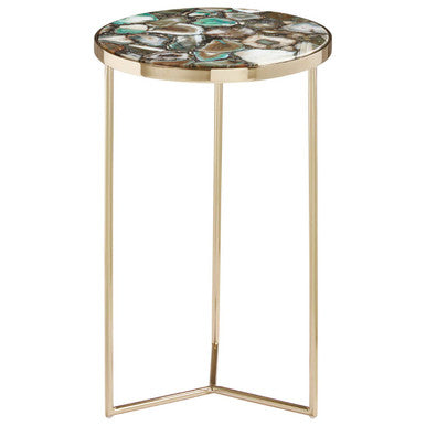 Vita Green Agate Round Side Table - Image 2