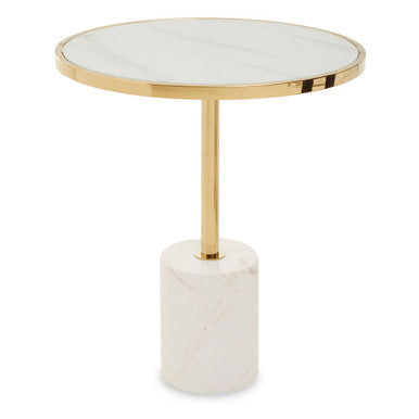 Oria White Marble End Table - Image 2