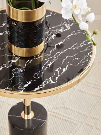 Oria Warm Metallic End Table