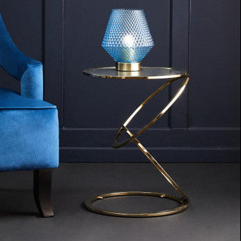 Oria Clear Glass End Table With Warm Metallic Frame - Image 1