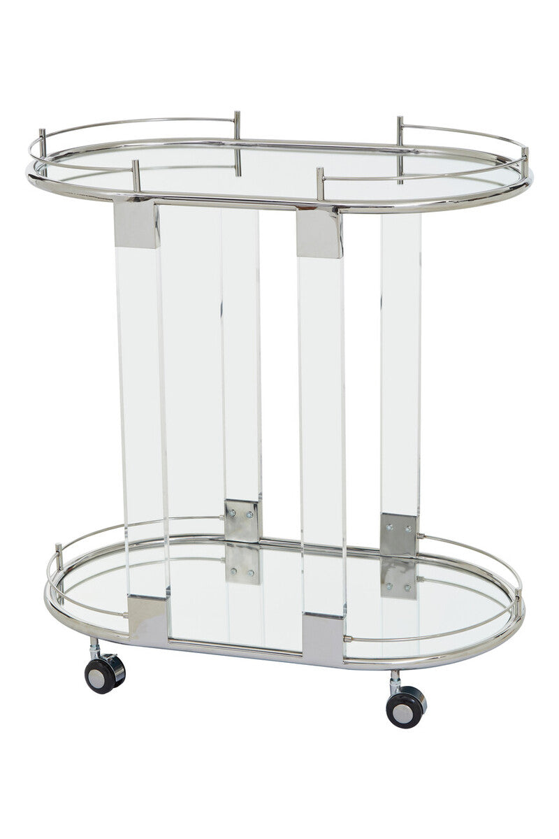 Oria Oval Mirrored Trolley - Image 3