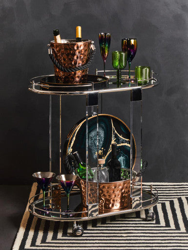 Oria Oval Mirrored Trolley - Image 5