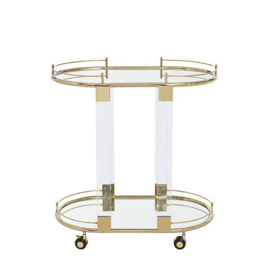 Oria Drinks Trolley With Warm Gold Metallic Frame - Image 2