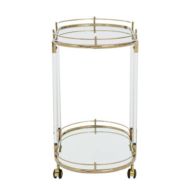 Oria Drinks Trolley With Warm Gold Metallic Frame