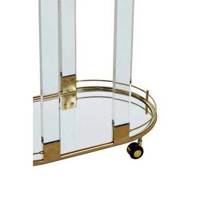 Oria Drinks Trolley With Warm Gold Metallic Frame