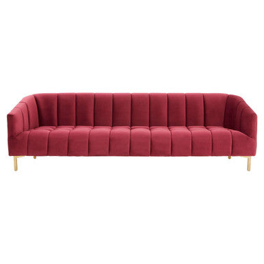 Bella 3 Seat Wine Velvet Sofa