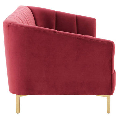 3 Seater Wine Velvet Sofa, Bella