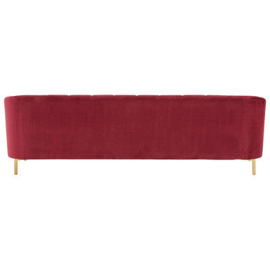 3 Seater Wine Velvet Sofa, Bella