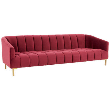 3 Seater Wine Velvet Sofa, Bella