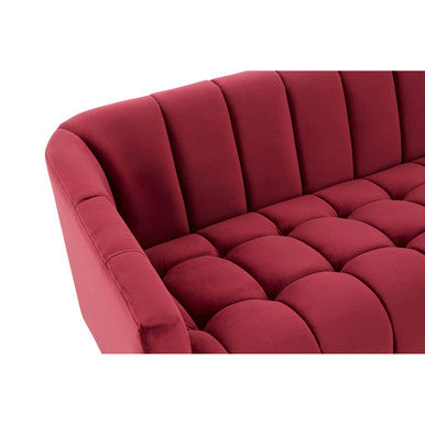 Bella 3 Seat Wine Velvet Sofa