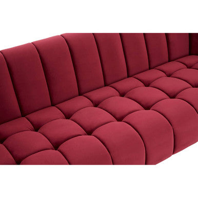 3 Seater Wine Velvet Sofa, Bella