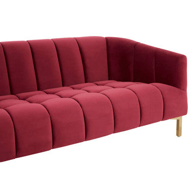 3 Seater Wine Velvet Sofa, Bella