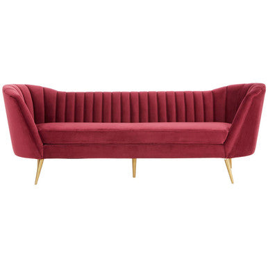 3 Seater Wine Velvet Sofa, Binky - Image 2