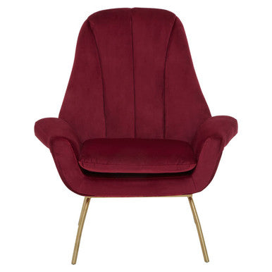 Billi Wine Velvet Lounge Chair