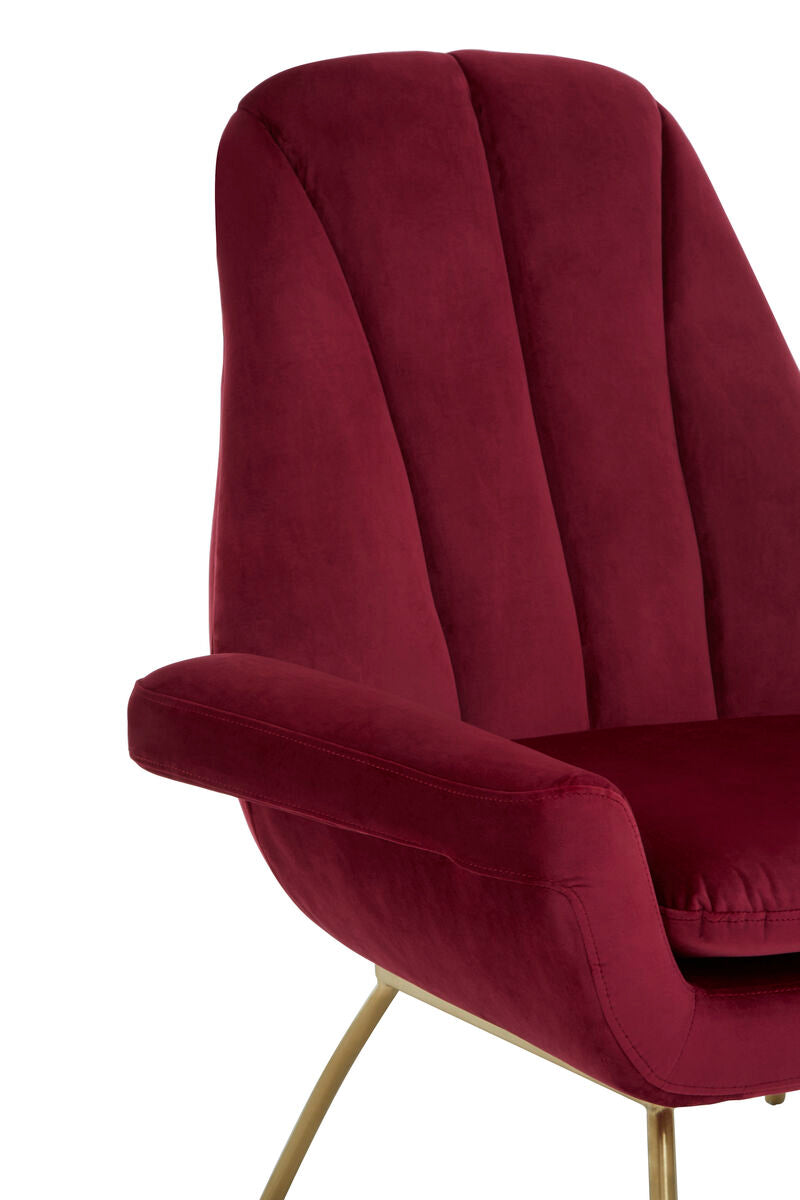 Billi Wine Velvet Lounge Chair
