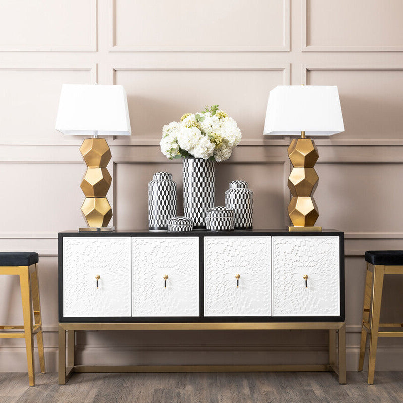Dumas Black and White Four Door Sideboard
