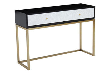 Dumas Black and White Console Table with Drawers - Image 3