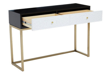 Dumas Black and White Console Table with Drawers - Image 4