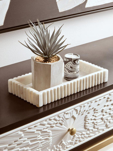 Dumas Black and White Console Table with Drawers - Image 9