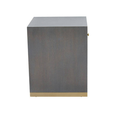 Deskey One Drawer Grey Shagreen Effect Side Table