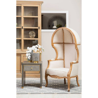 Deskey One Drawer Grey Shagreen Effect Side Table