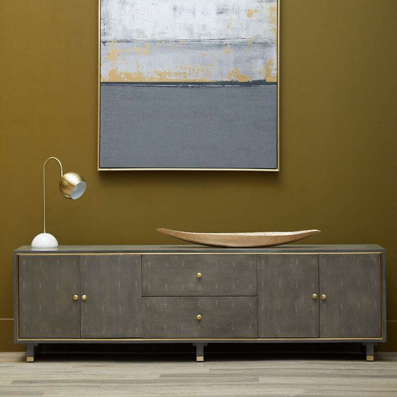 Deskey Grey Shagreen Effect Media Unit - Image 1