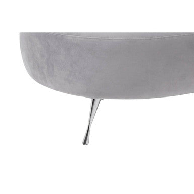 Rene Grey Velvet Right Hand Chaise Longue
