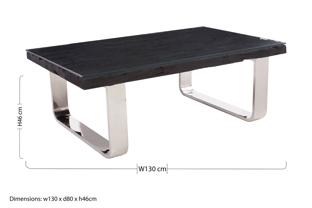Kerala Black U Shaped Base Coffee Table
