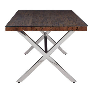 Kerala Natural Dining Table With Cross Base - Image 4