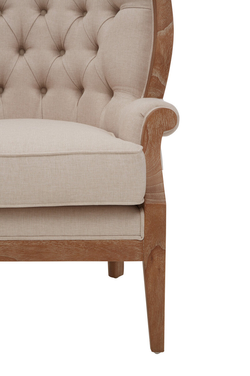 Cabra Cream Chair with Tufted Back
