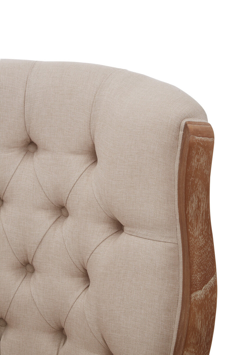 Cabra Cream Chair with Tufted Back