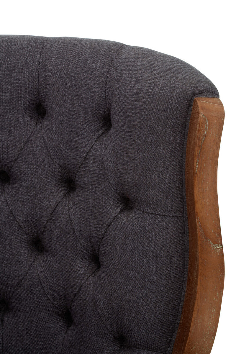 Cabra Graphite Grey Chair with Tufted Back