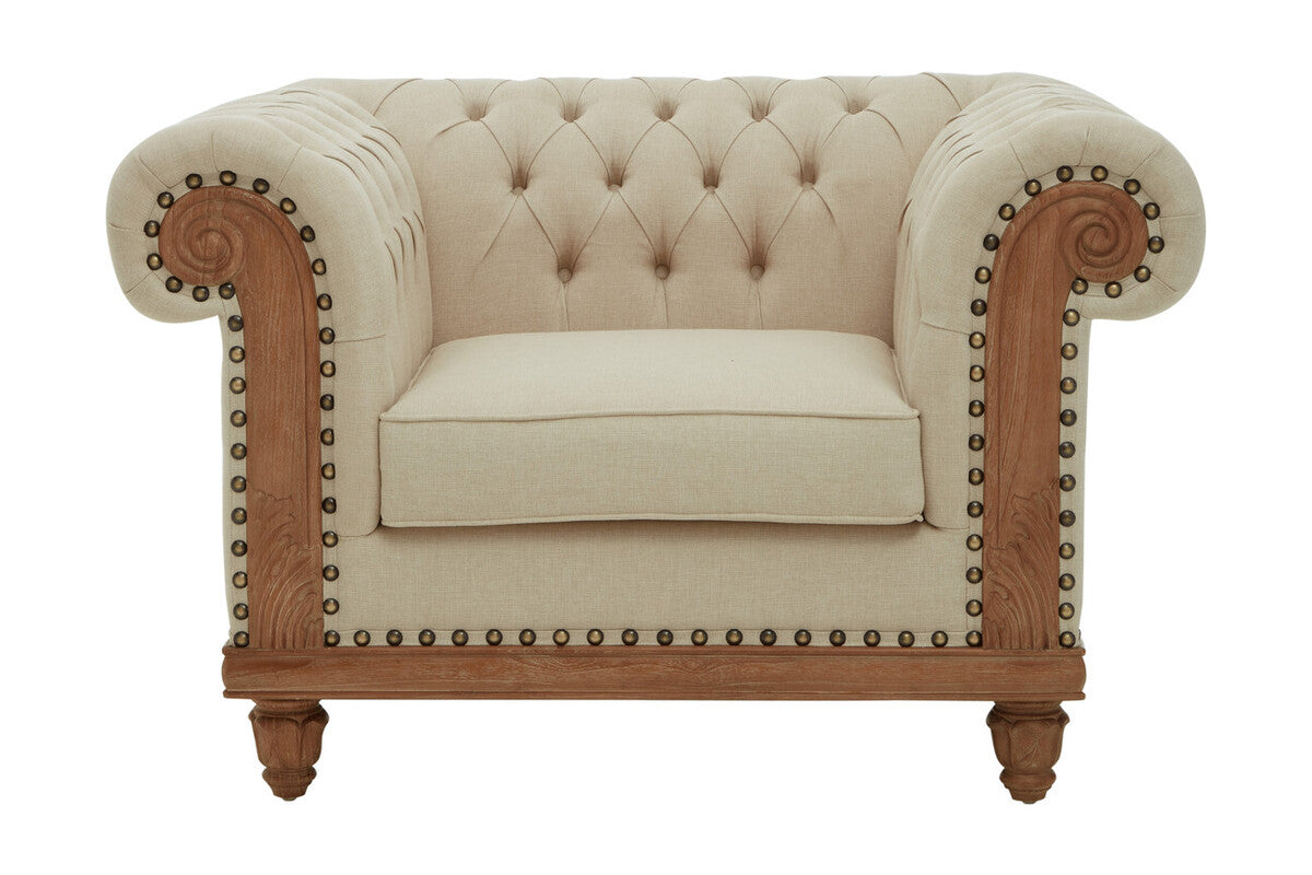 Cabra Chesterfield Cream Armchair - Image 2