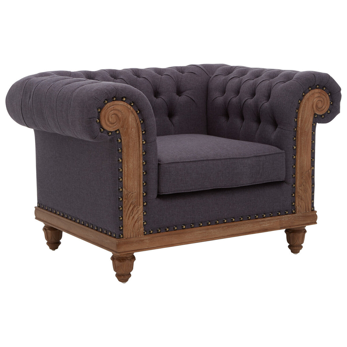Cabra Chesterfield Graphite Grey Chair - Image 4