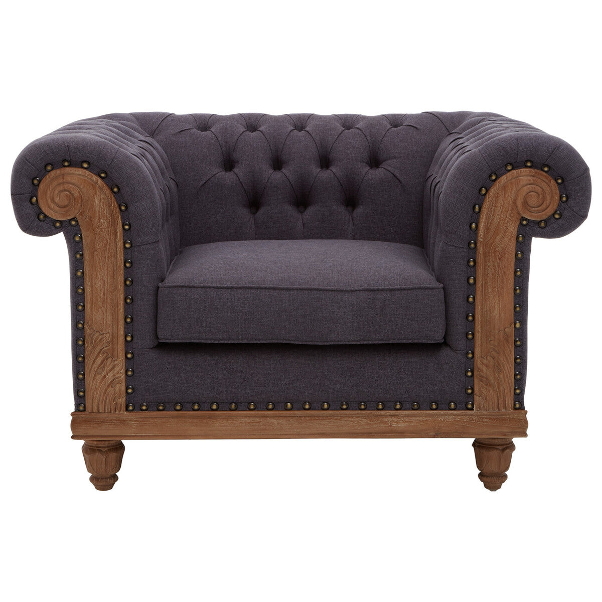 Cabra Chesterfield Graphite Grey Chair - Image 2