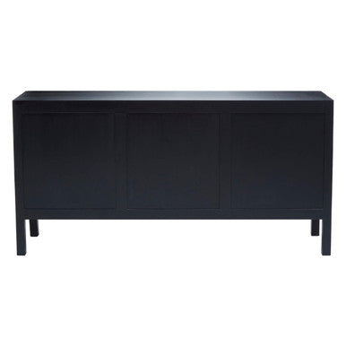 Corso Black Sideboard with 3 Rattan Doors