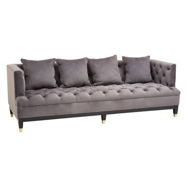 3 Seater Viola Pirate Grey Fabric Sofa, Sefira