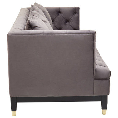 3 Seater Viola Pirate Grey Fabric Sofa, Sefira