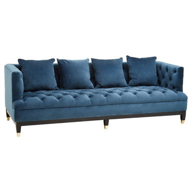3 Seater Navy Fabric Sofa, Sefira - Image 3