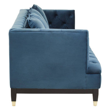 3 Seater Navy Fabric Sofa, Sefira - Image 4