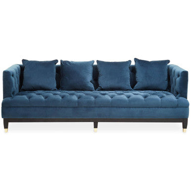 3 Seater Navy Fabric Sofa, Sefira - Image 2
