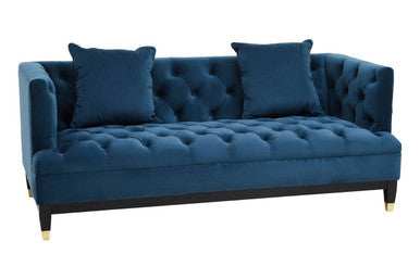 2 Seater Navy Fabric Sofa, Sefira - Image 4