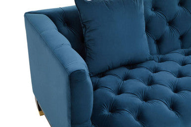 2 Seater Navy Fabric Sofa, Sefira - Image 9