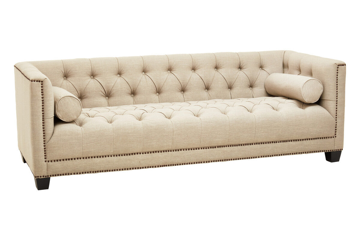 3 Seater Stone Fabric Sofa, Surina - Image 3