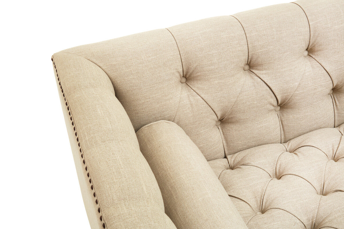 3 Seater Stone Fabric Sofa, Surina - Image 9