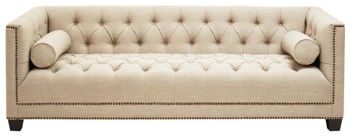 3 Seater Stone Fabric Sofa, Surina - Image 7