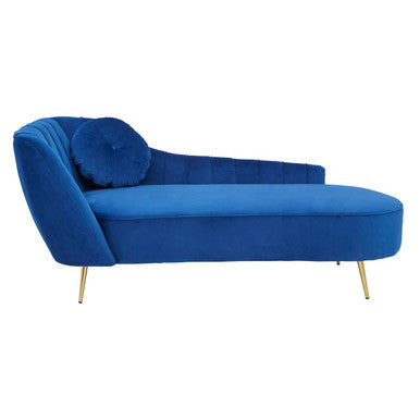 Felizia Midnight Blue Velvet Left Arm Chaise Longue - Image 2